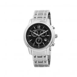 Mens Chronograph Stainless Steel Black Dial Stainless Steel