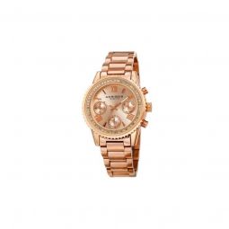 Women's Stainless Steel Rose Dial Watch
