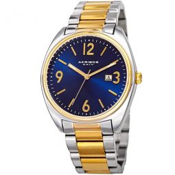 Blue Dial Two-tone Mens Watch