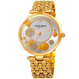 Mother of Pearl Dial Gold-tone Diamond Ladies Watch