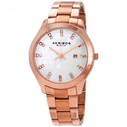 Mother of Pearl Dial Rose Gold-Tone Ladies Watch