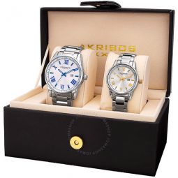 His & Hers Set White Dial Unisex Watch