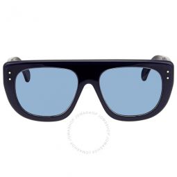 Azzedine Blue Rectangular Ladies Sunglasses