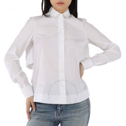 Ladies Blanc Ruffled Back Shirt, Brand Size 38 (US Size 4)