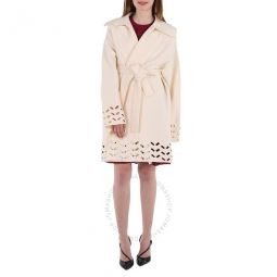 Ladies Ivory Openwork Pea Coat, Brand Size 42 (US Size 10)
