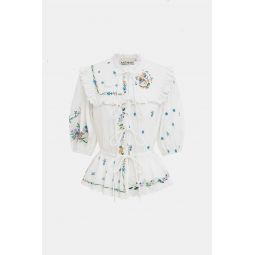 Willa Embroidered Blouse - Ivory