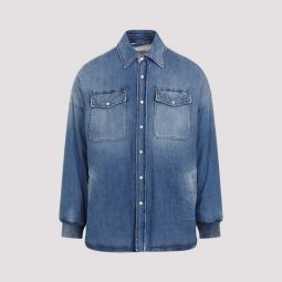 Quilted Denim Shirt - Washed Blue