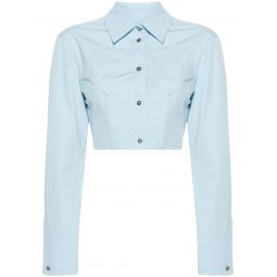 Cropped Structured Shirt In Organic Cotton