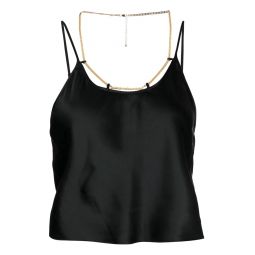 Silk Charmeuse Cami Top With Logo Nameplate