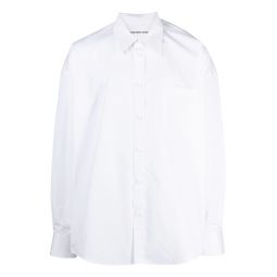 Button Down Logo Shirt In Cotton