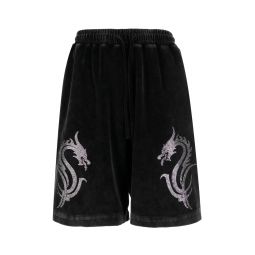 Dragon Crystal Hotfix Boxer Short In Velour