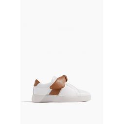 Asymmetric Clarita Sneaker in White/Cognac