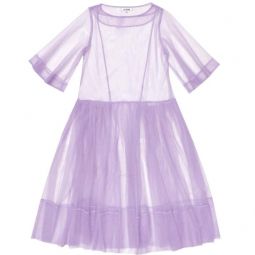 Side Ruffle Mesh Dress - Lilac