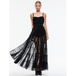 DEENA PLEATED MAXI DRESS WITH HOT PANT
