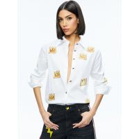 A+O X BASQUIAT FINELY EMBELLISHED BUTTON DOWN