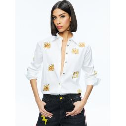 A+O X BASQUIAT FINELY EMBELLISHED BUTTON DOWN