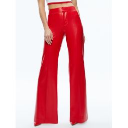 DYLAN HIGH WAISTED VEGAN LEATHER WIDE LEG PANT