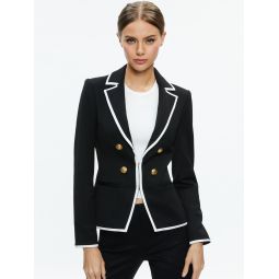 MYA CONTRAST PIPING FITTED BLAZER