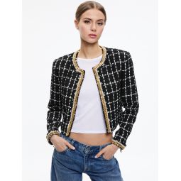 SABINA CHAIN TRIM TWEED JACKET