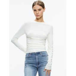 PERCY CREWNECK RUCHED CROPPED TOP