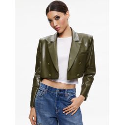 ANTHONY CROPPED DOUBLE BREASTED VEGAN BLAZER