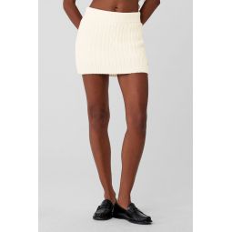 Cable Knit Winter Bliss Mini Skirt - Ivory
