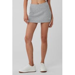 Cable Knit Winter Bliss Mini Skirt - Athletic Heather Grey