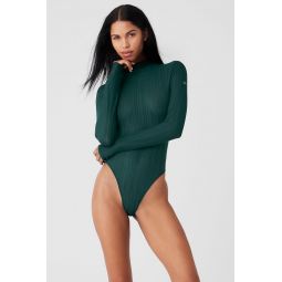 Euphoria Long Sleeve Bodysuit - Midnight Green