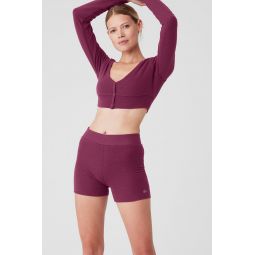 Alolux Cropped Me Time Cardigan - Wild Berry