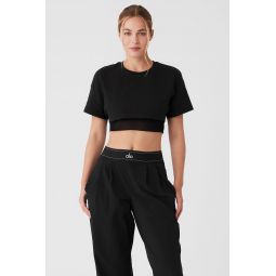 Made You Look Cropped Short Sleeve Tee - Black