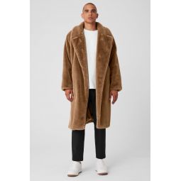 Oversized Faux Fur Trench - Toasted Almond