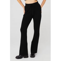 Cashmere Ribbed High-Waist Winter Dream Flare Pant - Black
