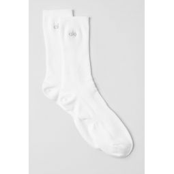 Unisex Half-Crew Understated Sock - White