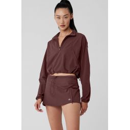 1/4 Zip Cropped In The Lead Coverup - Cherry Cola