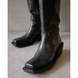 Cattle Leather High Boot - Black