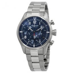 Startimer Pilot Chronograph Quartz Blue Dial Mens Watch