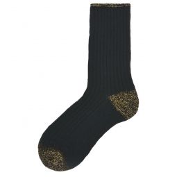 Black Gold Donna Short Socks - Black/Gold