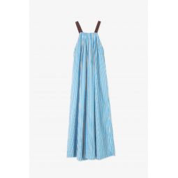 Long Pencil Stripes Dress - Electric Blue