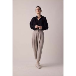 Taped Ankle Wool Pants - Oatmeal