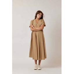 Pleated pullover dress - Tan