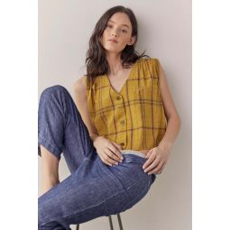 Plaid vest top - Yellow