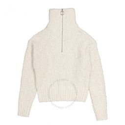Mens Ivoire Half Zip-Up Sweater, Size Medium
