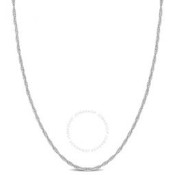 Singapore Chain Necklace In Platinum, 22 In
