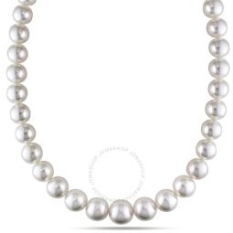 10-12 Mm White South Sea Graduated Pearl Strand Necklace with 14K Yellow Gold Clasp