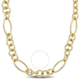 18 Inch Fancy Link Necklace In Yellow Plated Sterling Silver
