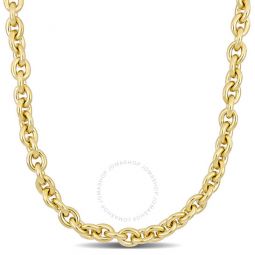 18 Inch Oval Link Necklace In Yellow Plated Sterling Silver