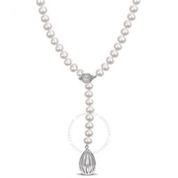 7-7.5 Mm Freshwater Cultured Pearl Drop Necklace In Sterling Silver