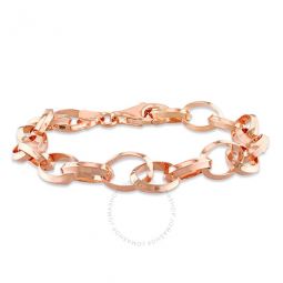 Rolo Chain Bracelet In Rose Plated Sterling Silver, 7.5 In