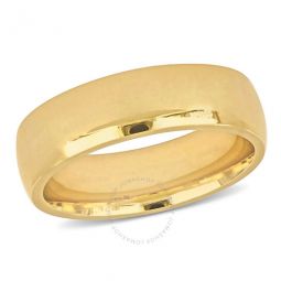 Mens 6.5mm Finish Comfort Fit Wedding Band In 14K Yellow Gold