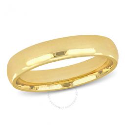 Mens 4.5mm Finish Comfort Fit Wedding Band In 14K Yellow Gold